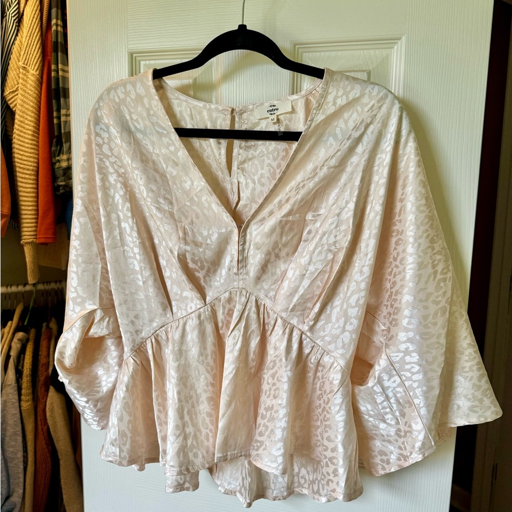 Entro Cream Bell Sleeve Sailor Collar Blouse